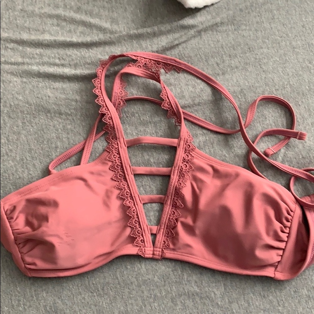 Unique boho pink bikini top